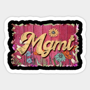 Classic Mgmt Personalized Flowers Proud Name Sticker